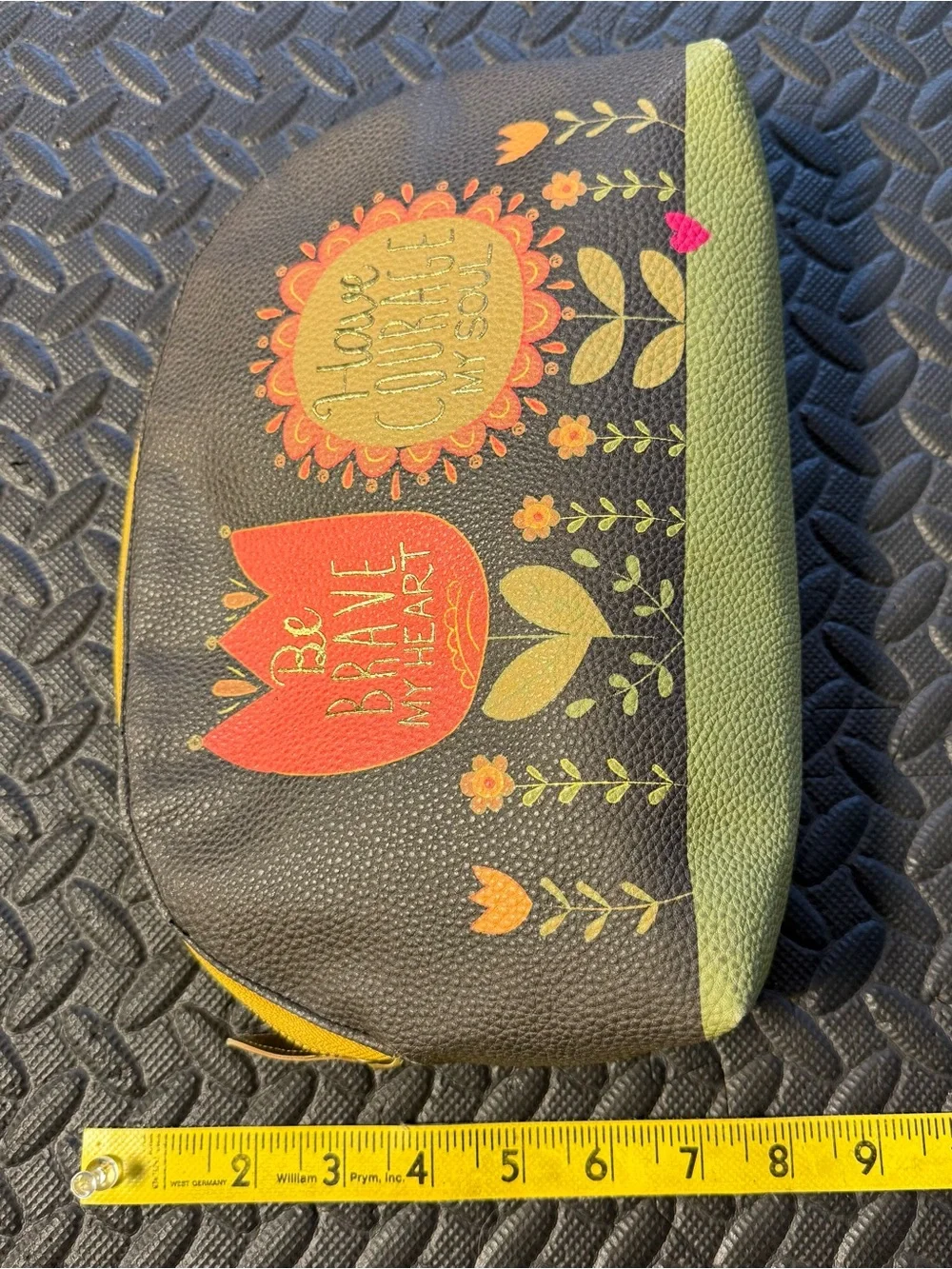 Natural Life Floral Boho Cosmetic/Travel Pouch Be Brave Have Courage Large Bag